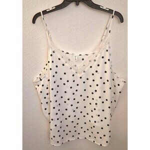 BP Polka Dot Lace Trim Camisole Adjustable Strap Tank Top Size 3X EUC